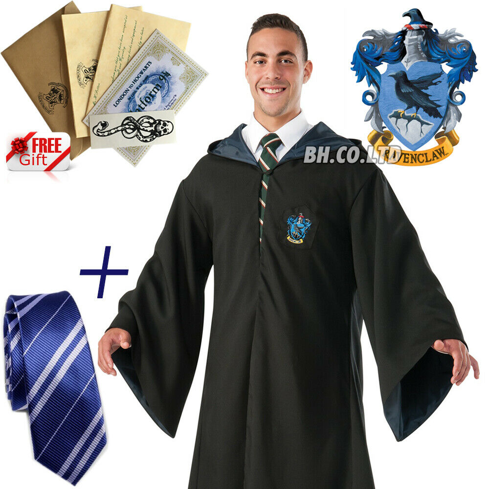 US Harry Potter Children Adult Robe Cloak Gryffindor Slytherin Cosplay Costume