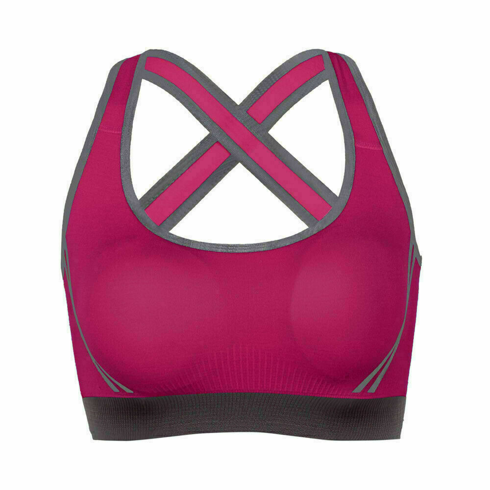 US Women Gym Run Yoga Bra Sport Padded Bra Tank Workout Fitness Push Up Top Vest