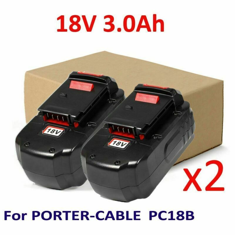 2PACK 18V 3.0Ah Battery For Porter Cable PC18B PCC489N PC188 PA18 Cordless Drill