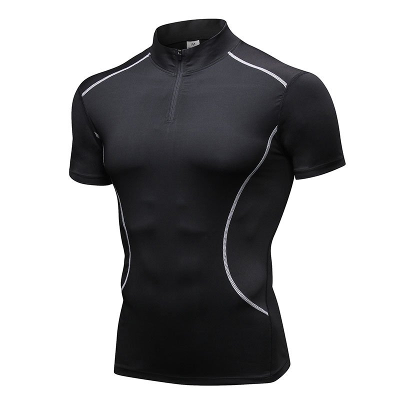 Men/'s Short Sleeve Sports T-Shirt Compression Fitness Workout Tops Athletic Tee