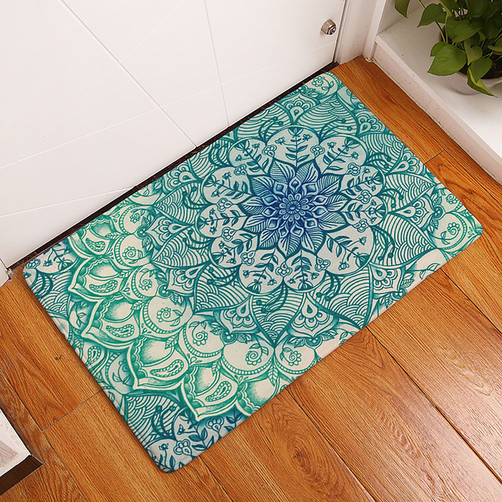 Indoor Outdoor Mat Flower Welcome Home Entrance Floor Bath Rug Non Slip