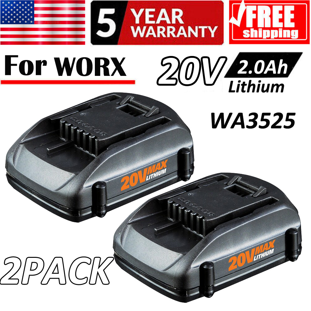 2PCS 20V 2 0Ah Battery For WORX WA3520 WA3525 WG155 WG150 WG251s WG163