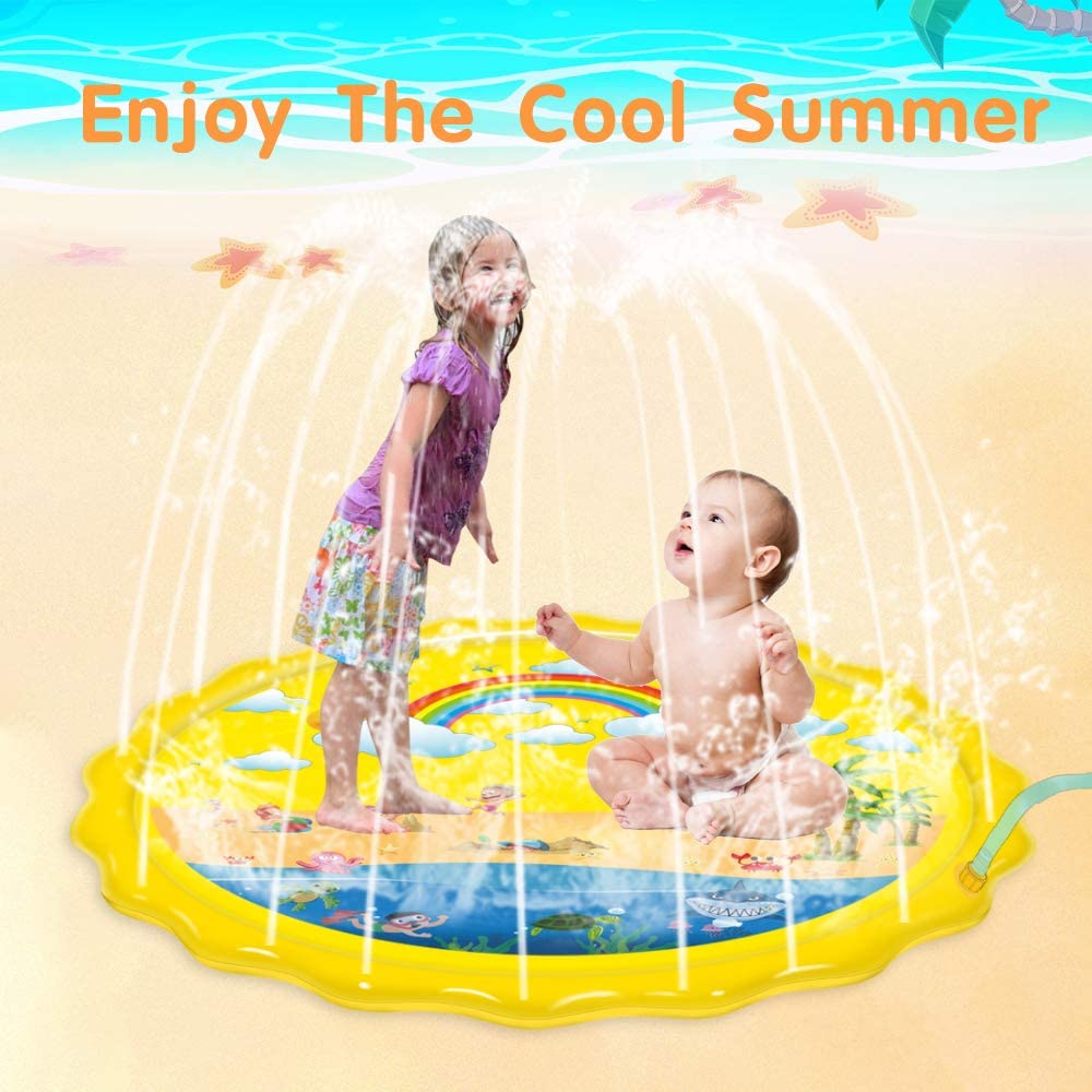 68/" Splash Play Mat Inflatable Outside Water Toy Sprinkler Pad Kids Children