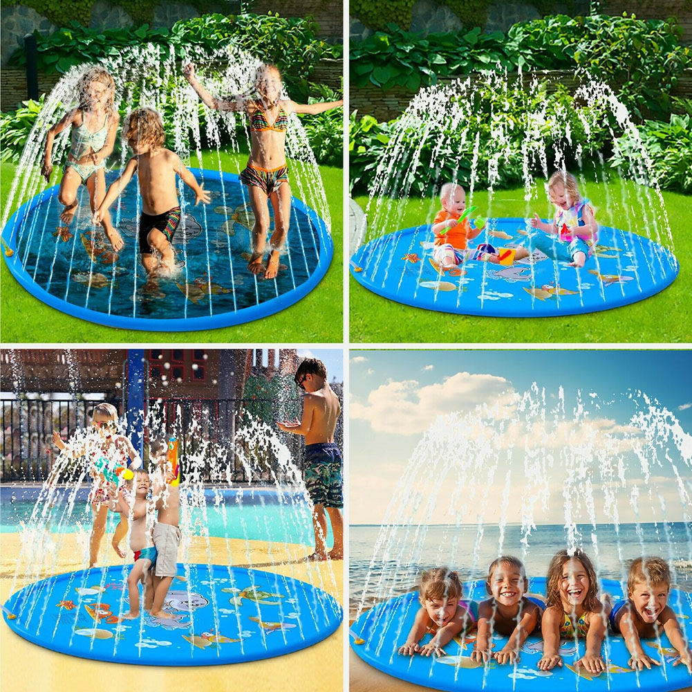 68/" Splash Play Mat Inflatable Outside Water Toy Sprinkler Pad Kids Children