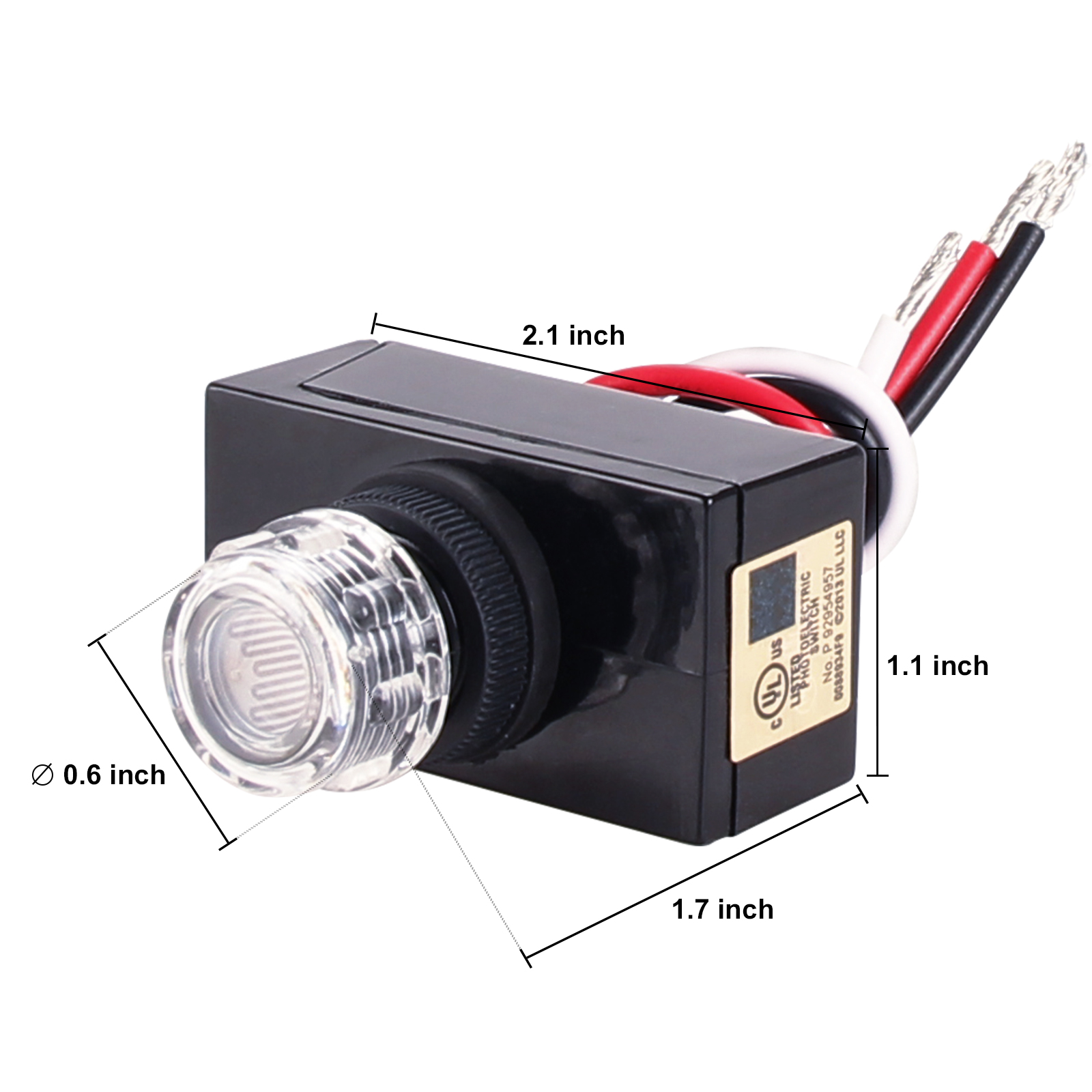 2x Outdoor Hard-Wired Post Eye Light Control Dusk to Dawn Photocell ...