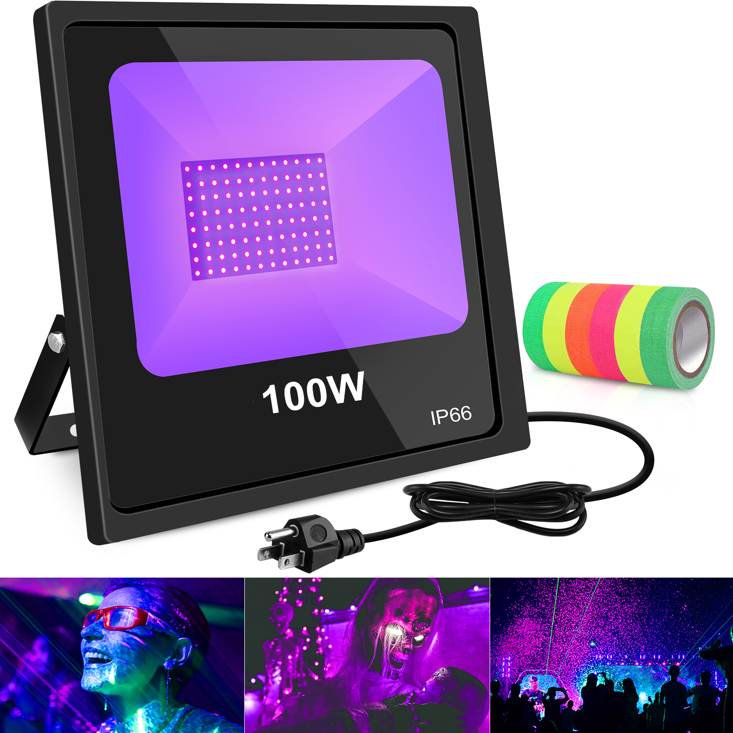 100W UV Led Blacklight Floodlight Outdoor Waterproof Stage Light Party