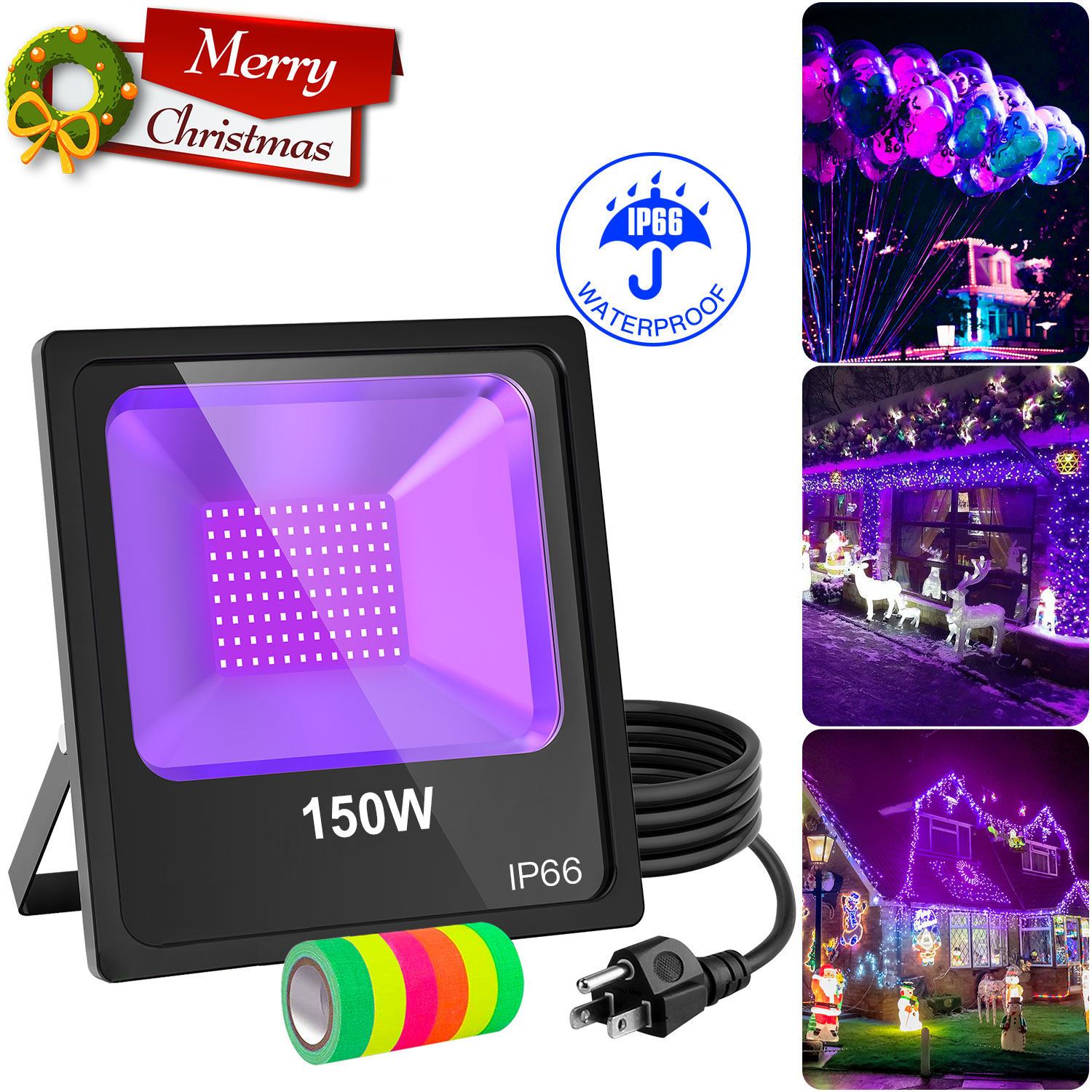 80W/100W/150W UV LED Black Light Halloween Display Party Decorations Glow Light - Picture 18 of 20