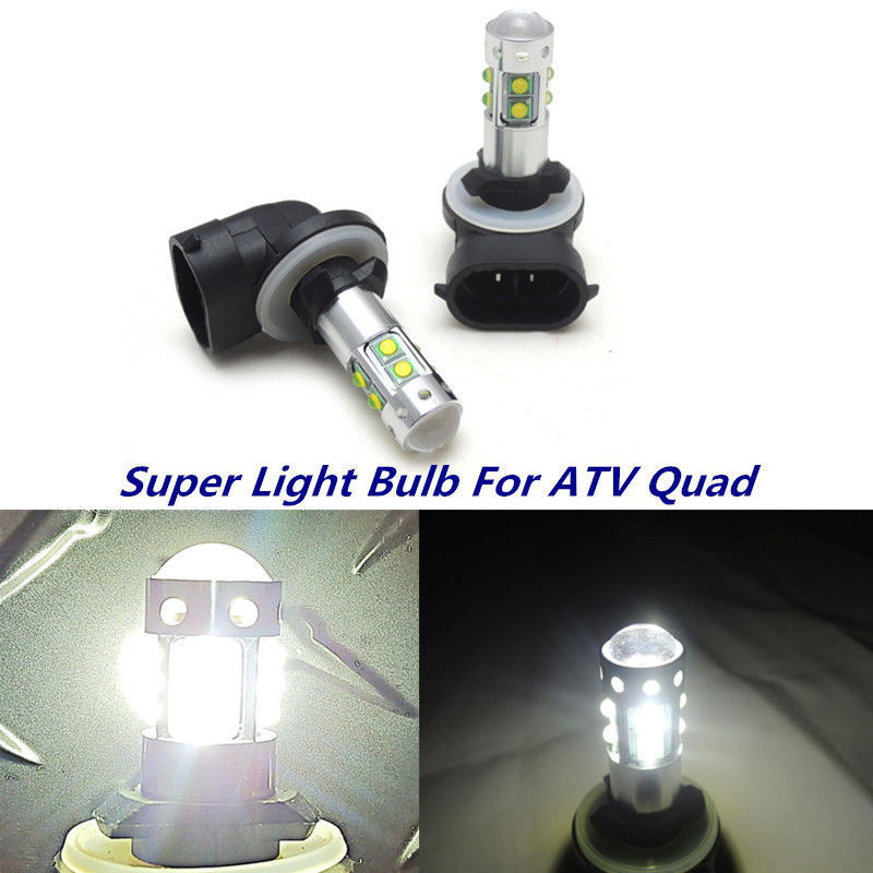 2x LED Headlights Bulbs 6000K White for Polaris ATV Magnum Ranger Sportsman