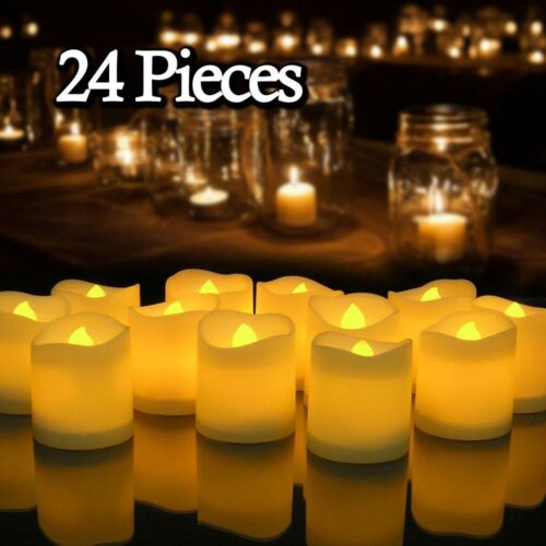 24 PCS Flameless Votive Candles Battery Operated LED Tea Light Warm Color
