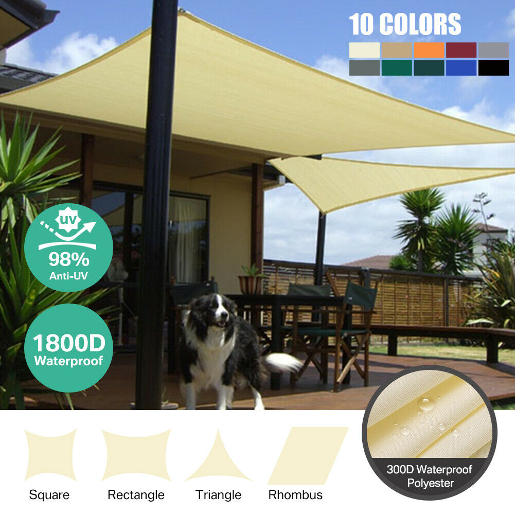 98/% UV Block Outdoor Sun Shade Sail Garden Patio Suncreen Awning Canopy Cover ×1