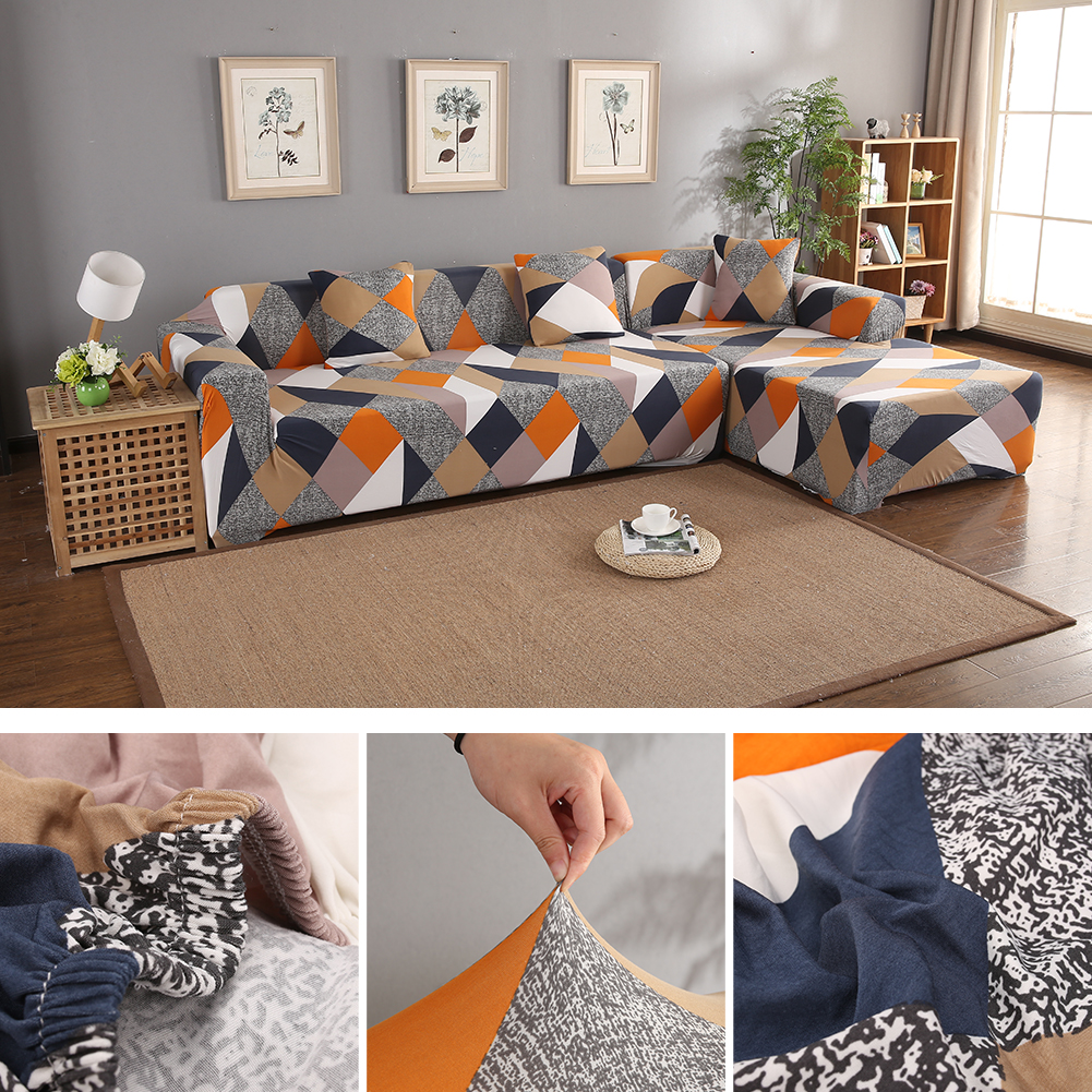 2pcs Stretch Sofa Covers Corner Couch Slipcover for L ...