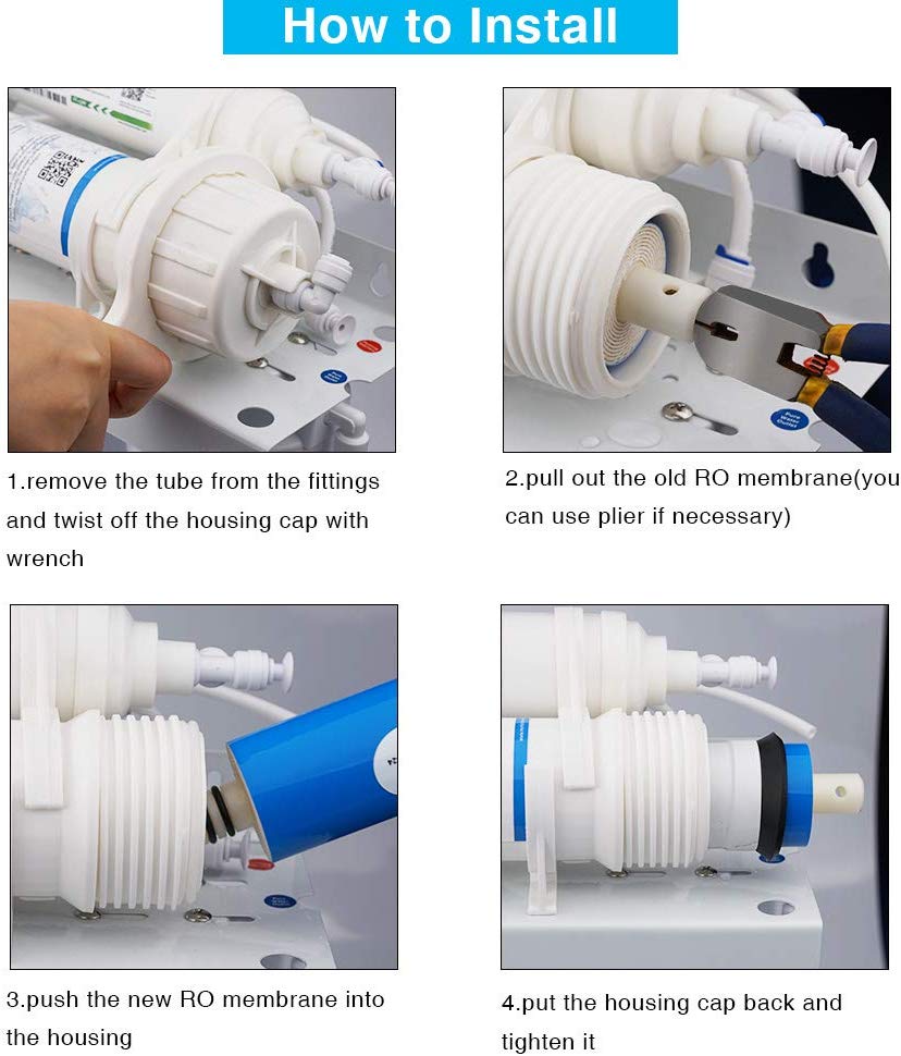 400GPD RO Reverse Osmosis Membrane Water Filter Remove ...