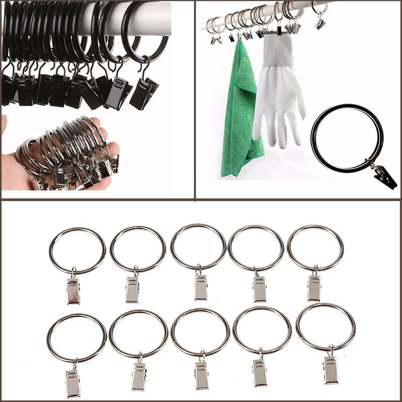Home Furniture Diy 10pcs Copper Metal Curtain Drapery Rings