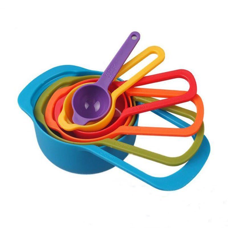 Details About 6pcs Plastic Measuring Cups Measuring Spoons Set Baking Teaspoon Kitchen Tools