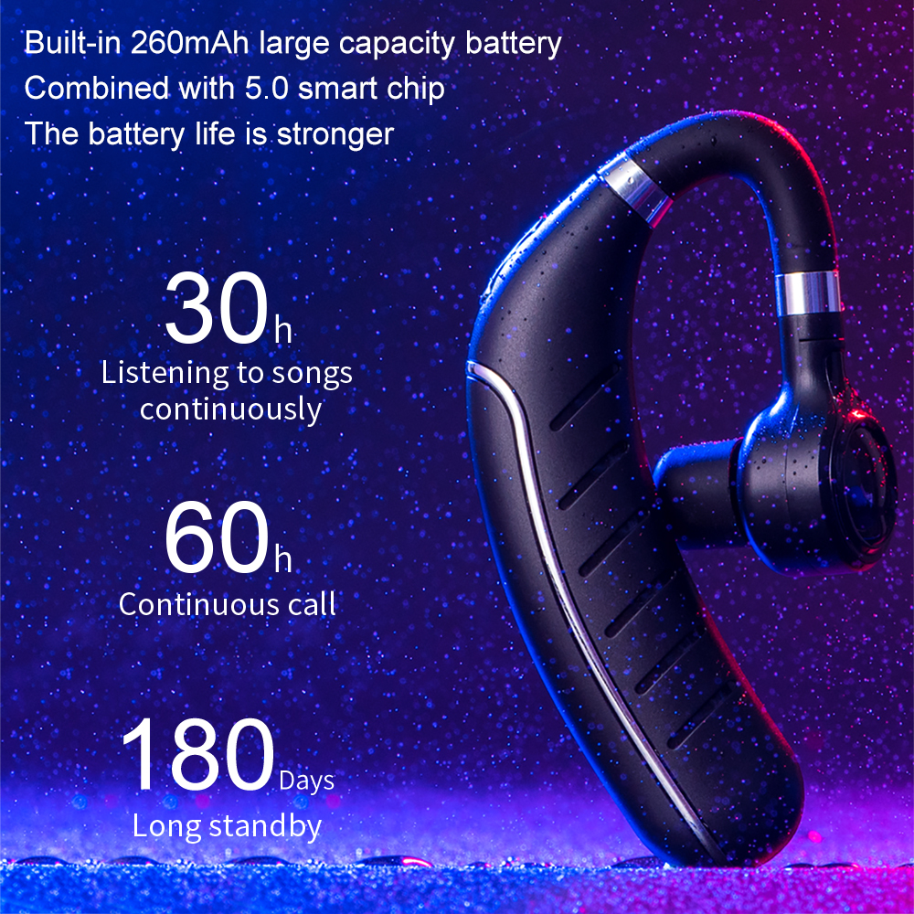 XGODY Wireless Earbuds BT5.0 Ear Hook Headphone Sport Busine