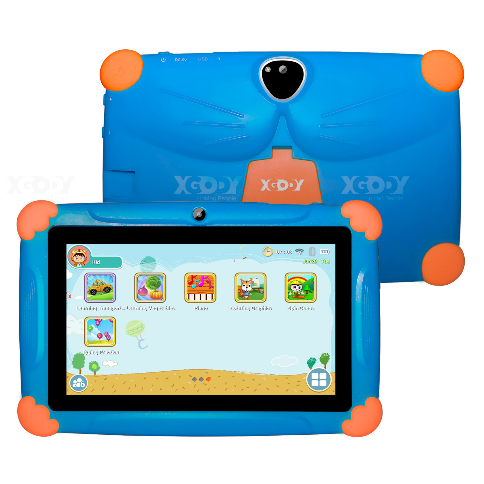 XGODY Per bambini 9" Android Wi-Fi Tablet PC 1Gb Ram 16Gb Rom Quad core 2xCamera 