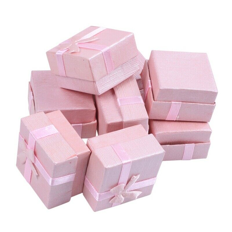 24x Cube Gift Paper Box Ring Earrings Jewelry Storage Case Organizer Holder USA