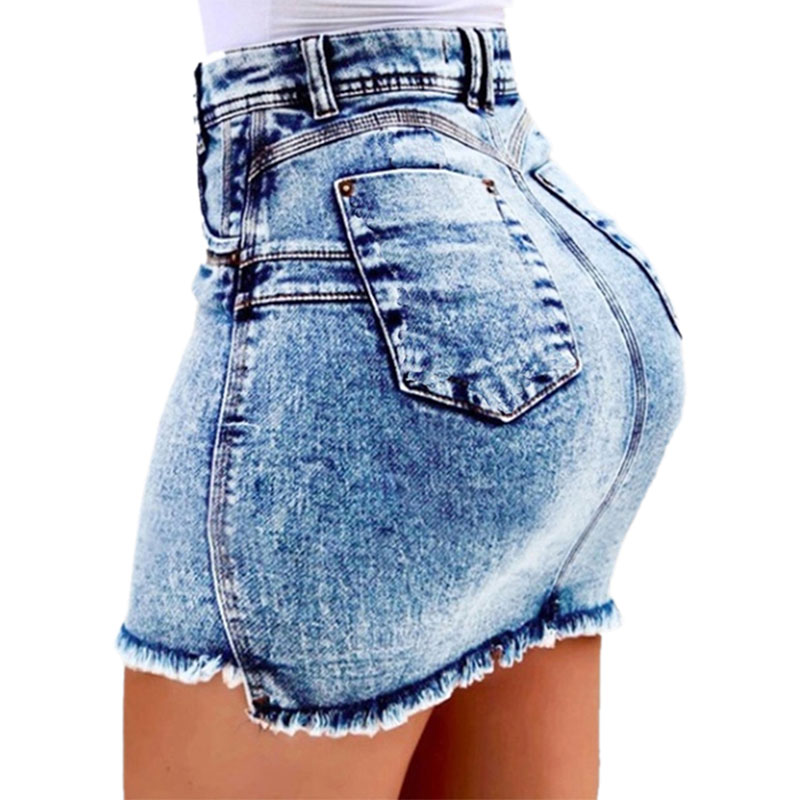 Womens Denim Jean Mini Skirt Girls Mid Waist Casual Party Bodycon Short