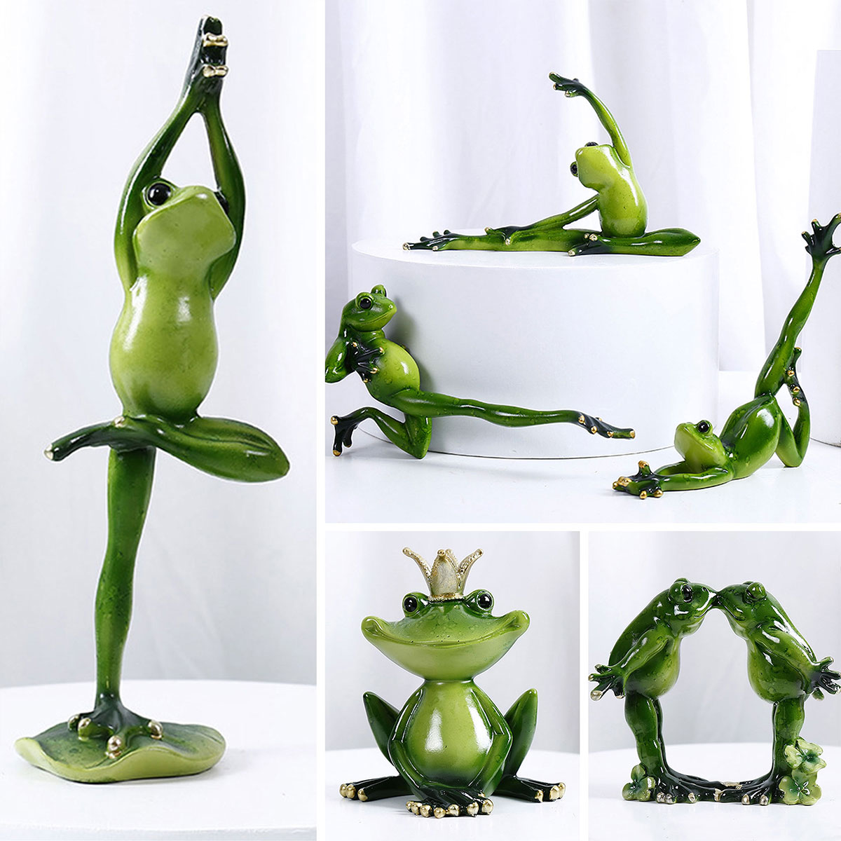 frog yoga figurines