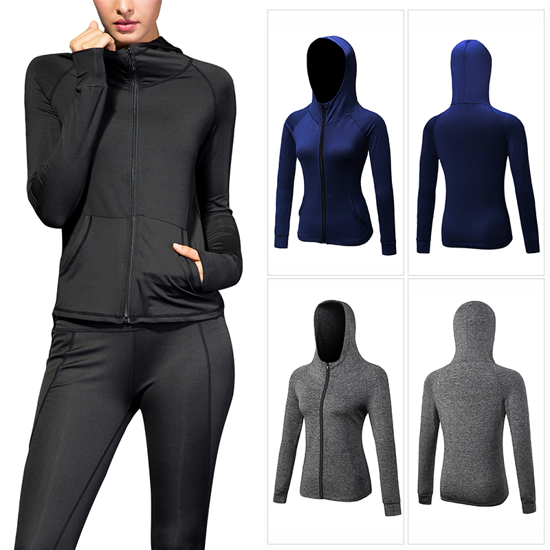 GenericWomen Zip up Hoodie Lightweight Sports Workout Sweatshirt Jacket