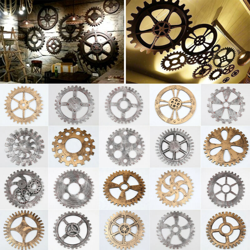 24CM Vintage Chic Gear Wheel Antique Art Wall Hanging Home Decor Accessories
