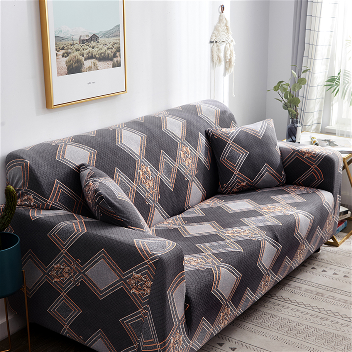 Fabric Stretch Sofa Cover 14 Seater Couch Elastic