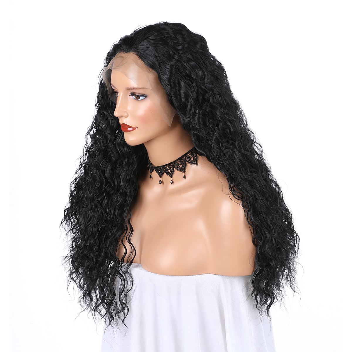 Yaki Synthetic Lace Front Full Wig Long Curly Kinky Wavy ...