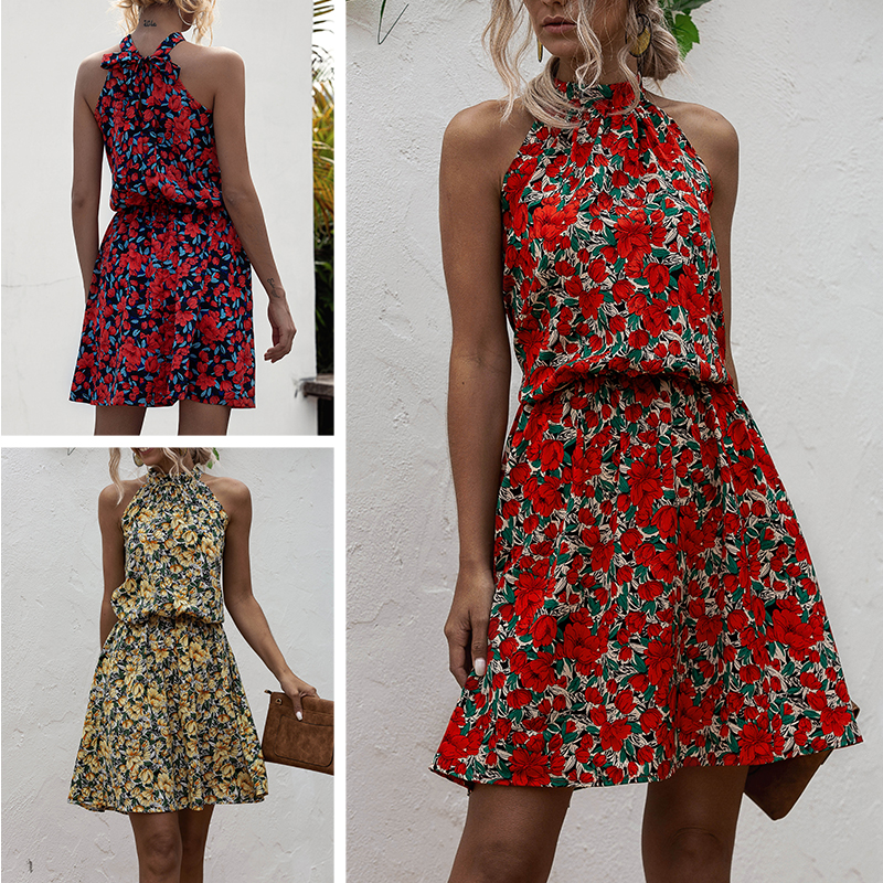 halter neck boho dress