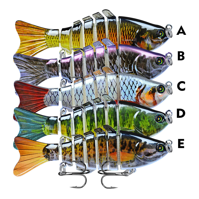 QTY:5 PCS-A B C D E-Fishing Lures:10PCS Fishing Lures Crankbaits Bass Minnow Crank Multi Jointed Baits Swimbait