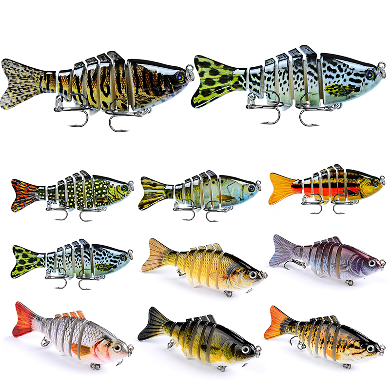 QTY:10 PCS-Fishing Lures:10PCS Fishing Lures Crankbaits Bass Minnow Crank Multi Jointed Baits Swimbait