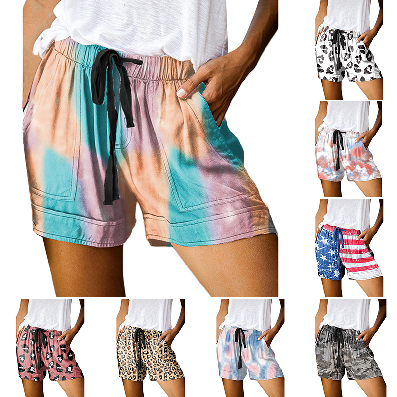 elastic waist shorts ladies