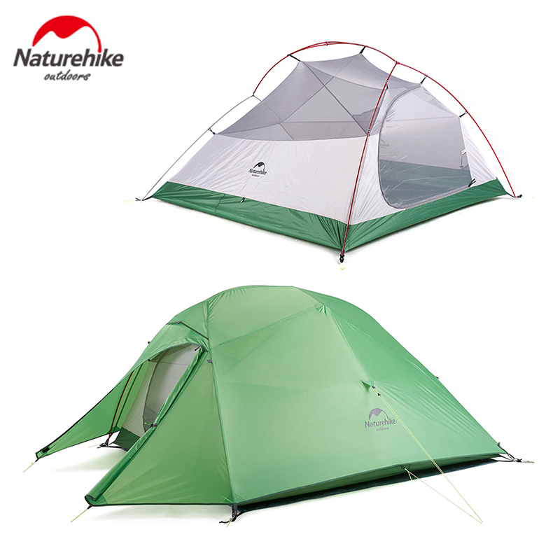Color:Green:Naturehike Ultralight Backpacking Camping Hiking Tent 4 Season 2/3 Person