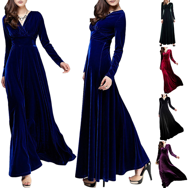 party maxi dress long sleeve