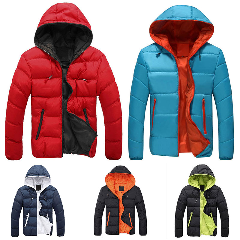 Mens Padded Bubble Coat Hooded Quilted Puffer Jacket Warm Winter ...