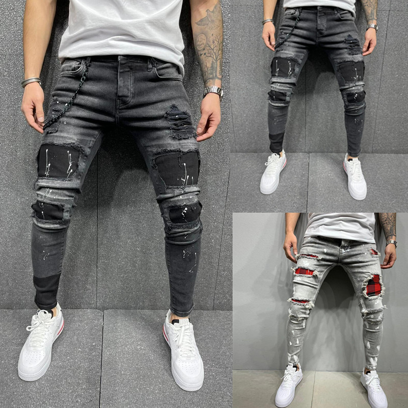 plus size mens ripped jeans