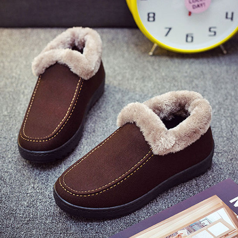 Women�s Waterproof AntiSlip Plush Loafers Winter Warm