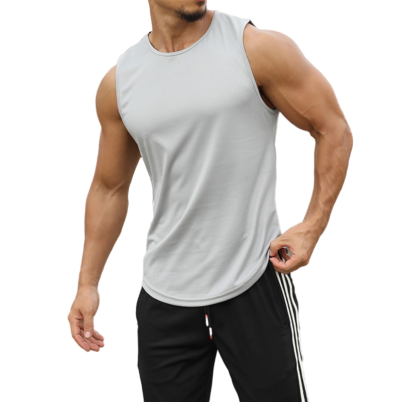 MODOQO Mens Vest Sleeveless O-Neck Slim Fit Bodybuilding Fitness T-Shirt Tops 