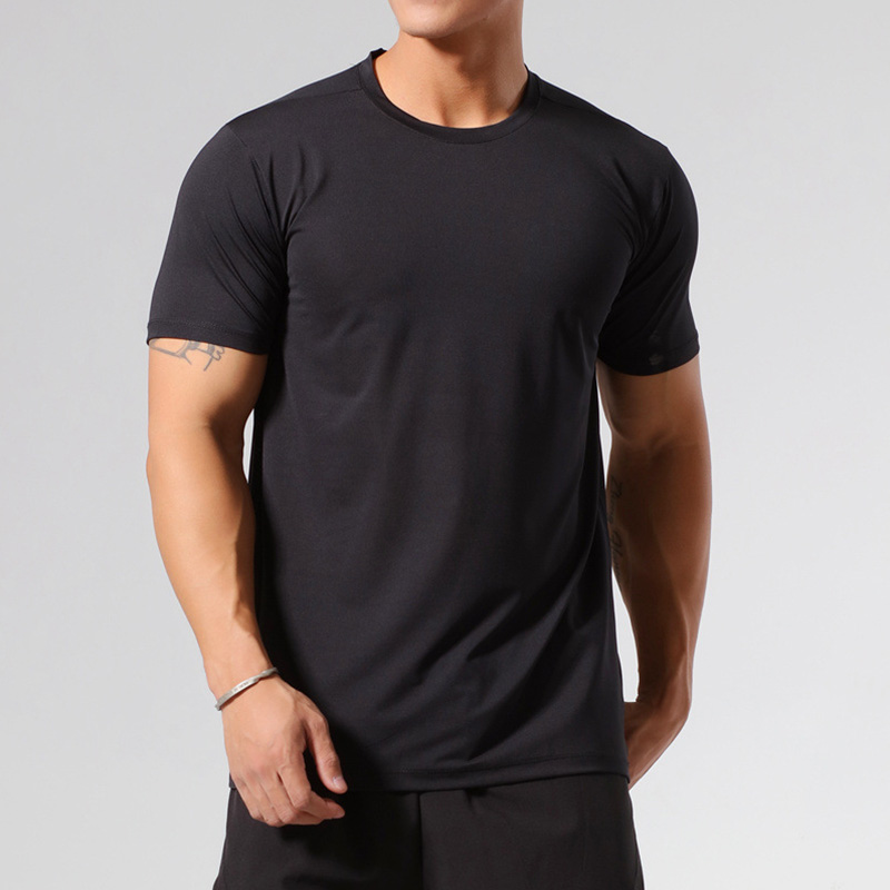 Mens Ice Silk Short Sleeve T Shirt Casual Summer Slim Fit Cool Solid Sport Tops