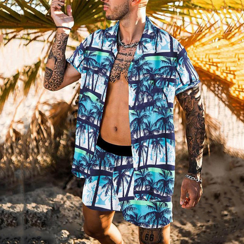 Summer Men Casual Beach Set Holiday 