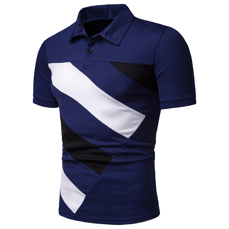 Mens Summer Casual Polo Shirts Short Sleeve V Neck Button Up Lapel T ...