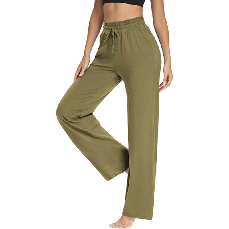 ❤️ EDC 2019 Summer Womens Solid Linen Pants Oversize Causal Loose High Waist Strappy Wide Short Leg Palazzo Trousers 