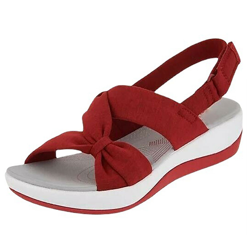 WOMENS SUMMER ORTHOPEDIC Wedge Sandals Walking Slingback Platform Knot ...