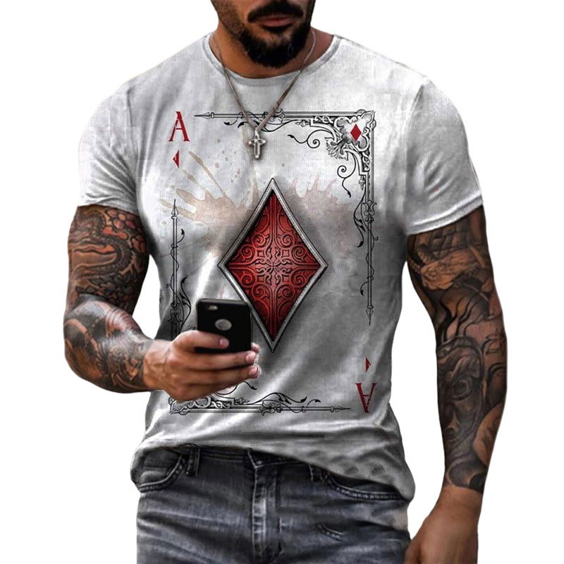 Fashion Men's Summer Casual Printed Round Neck Short Sleeve Muscle T-Shirt Tops