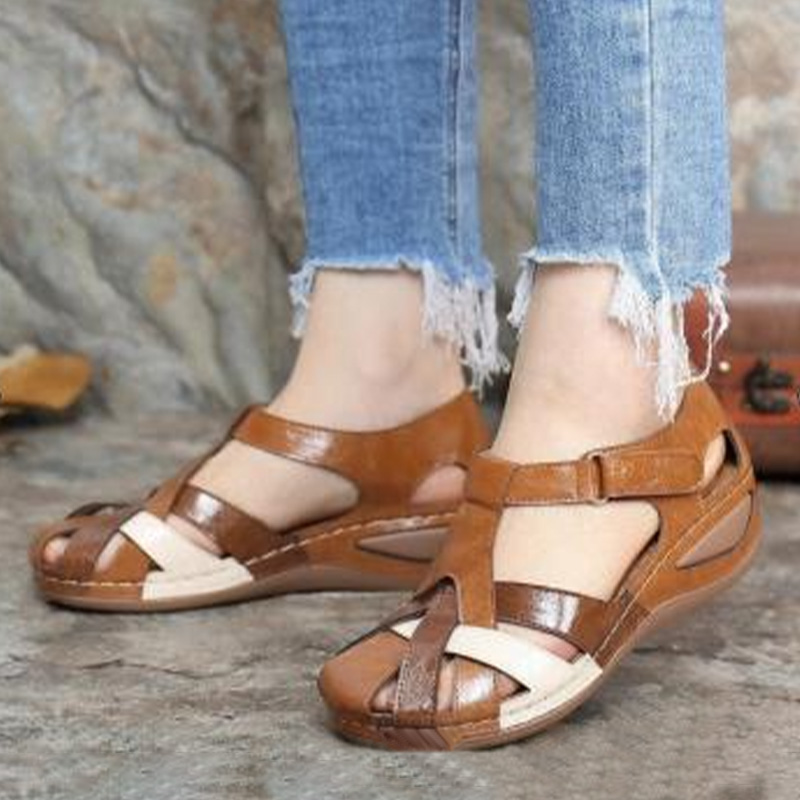 Women Flats Wide Width Sandals Comfort Closed Toe Summer Walking Non Slip  Shoes