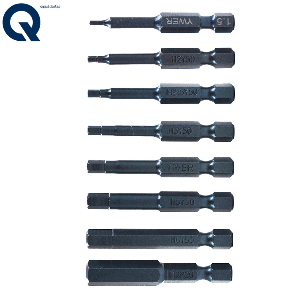 8X Hex Head Allen Bit Set Quick Connect Shank impact driver drill