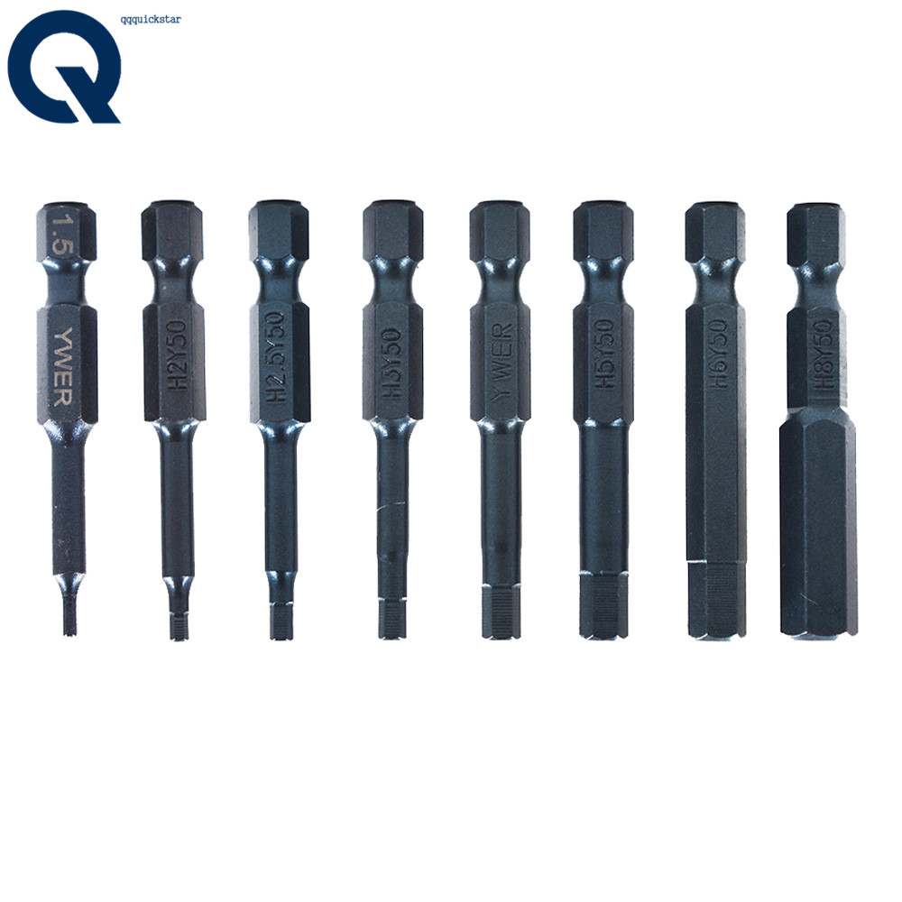 8X Hex Head Allen Bit Set Quick Connect Shank impact driver drill