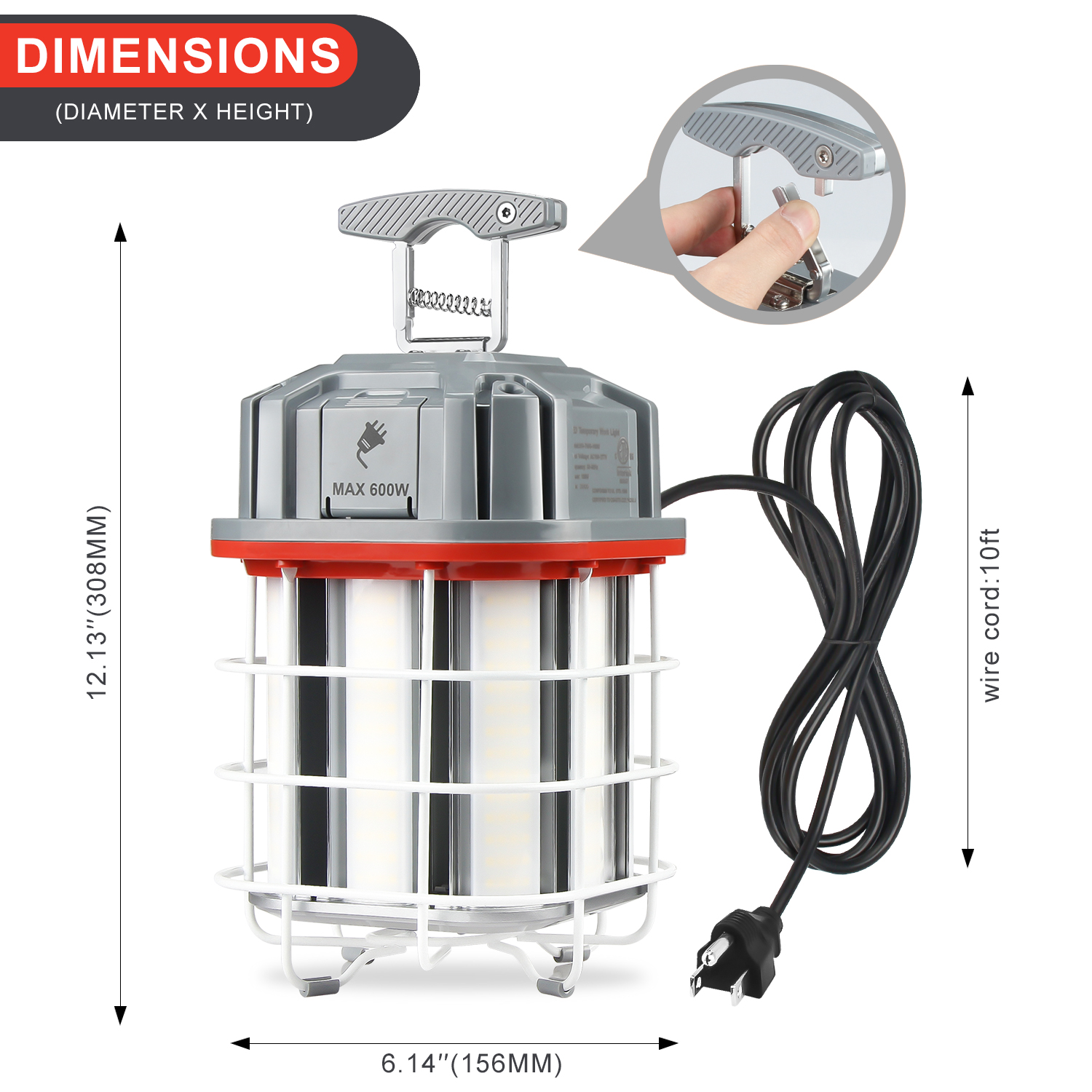 LED Temporary Work Light 80W 100W 125W 150W Linkable Warehouse Workshop Lighting - Picture 15 of 19