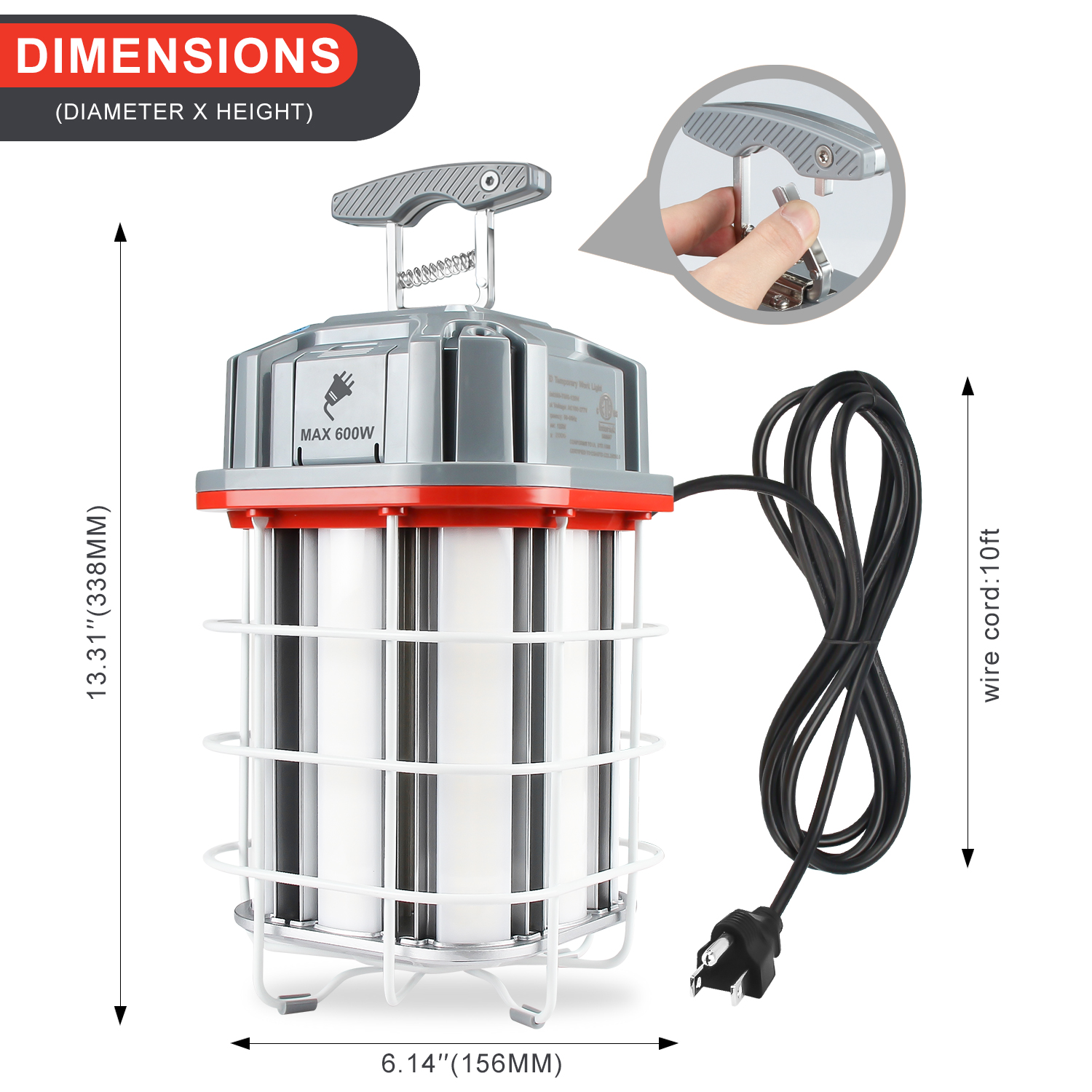 LED Temporary Work Light 80W 100W 125W 150W Linkable Warehouse Workshop Lighting - Picture 19 of 19