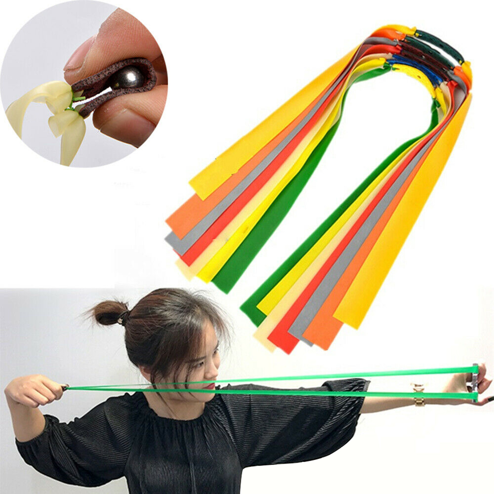 10pcs Rubber Catapult Latex Tape Flat Elastic Band Stretch Replacement