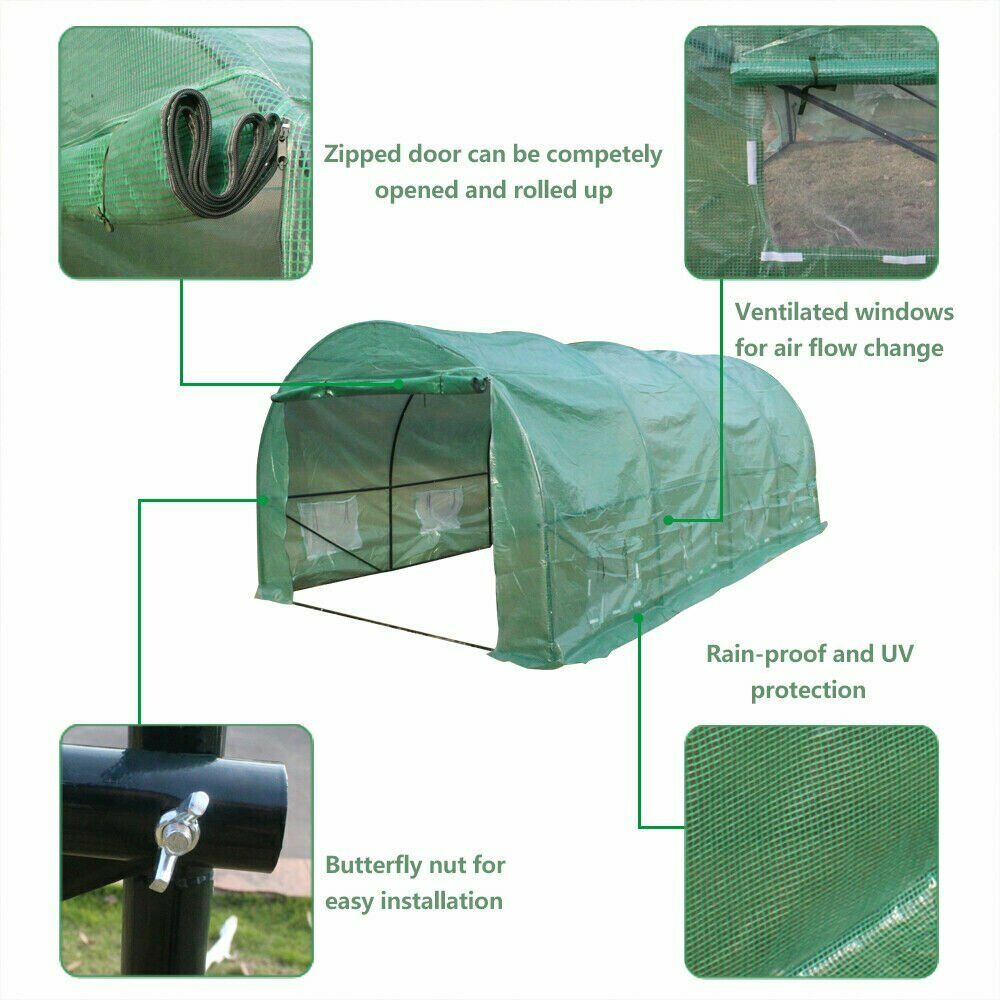 Portable Heavy Duty Greenhouse Tent Walk-In Green House Garden Plant ...